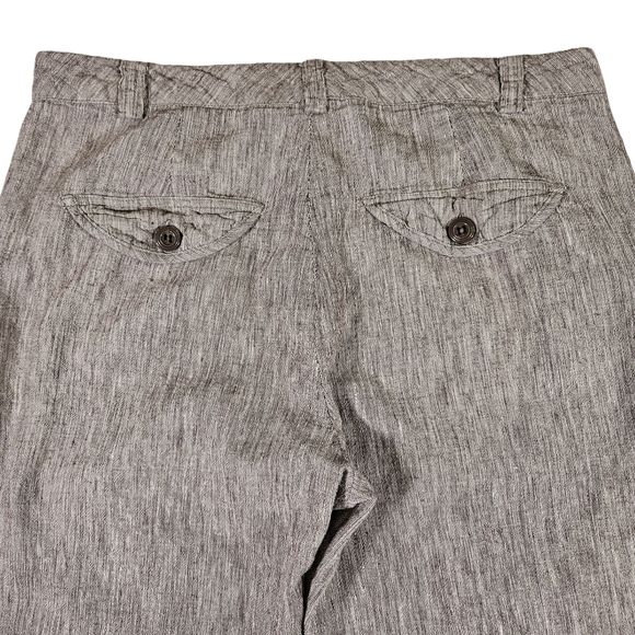 Sandro Sportswear Linen Blend Straight Leg Capris, Brown, Size 10 - Picture 6 of 12